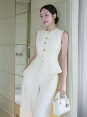 Sleeveless Peplum Office Vest